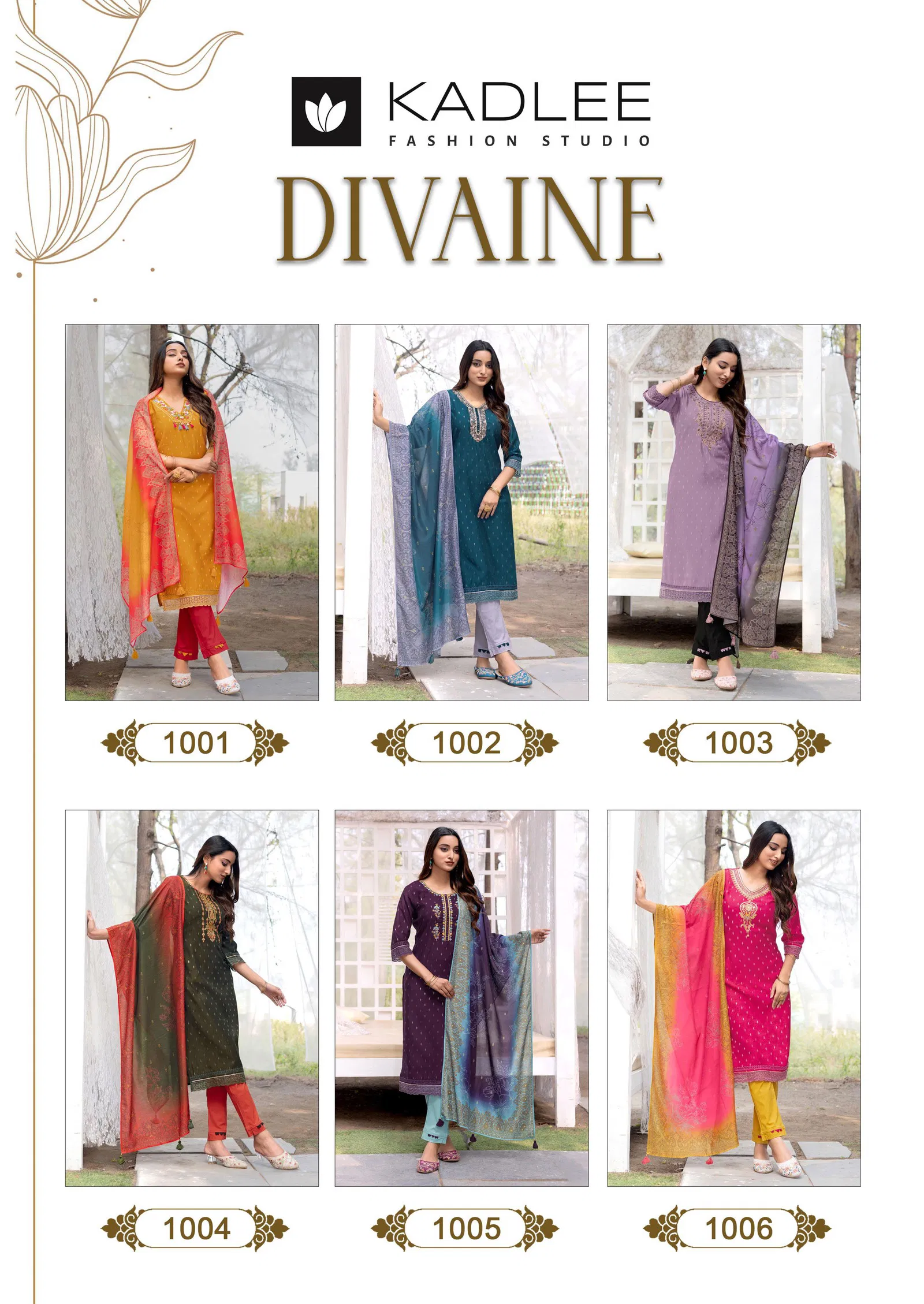 Divaine Vatican by Kadlee Foil Printed Kurti Bottom With Dupatta